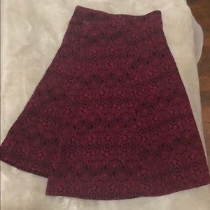 Burgundy and black skirt